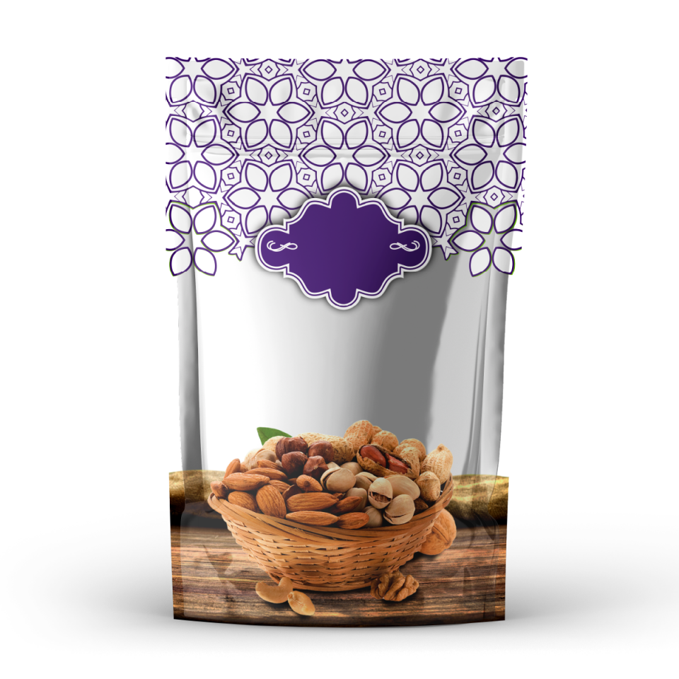 HAZIR KURUYEMİŞ DESENLİ  DOYPACK TORBALAR