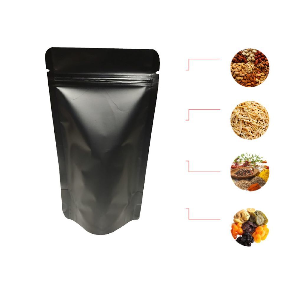 Mat Si̇yah Metali̇ze Ki̇li̇tli̇ Doypack 13x22,5+4 Cm 250 Gr Koli 2290 Adet