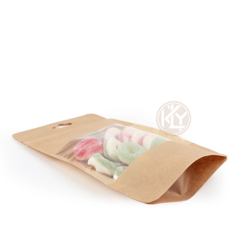 Kraft Geniş Pencereli Kilitli Doypack 13x22+4 Cm 250 Gr