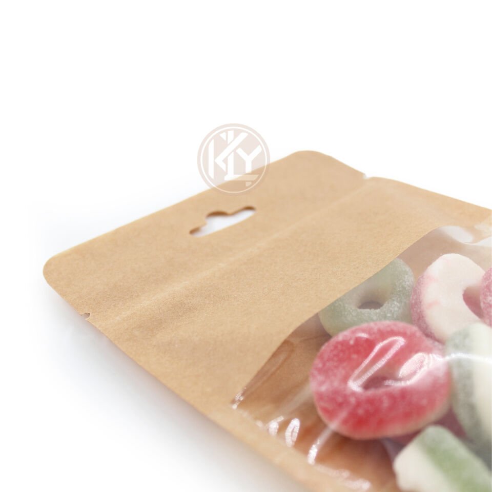 Kraft Geniş Pencereli Kilitli Doypack 13x22+4 Cm 250 Gr