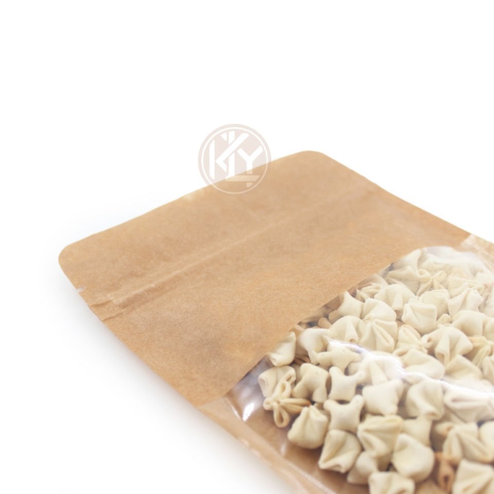 Kraft Geniş Pencereli Kilitli Doypack 16x27+4,5 Cm 500 Gr