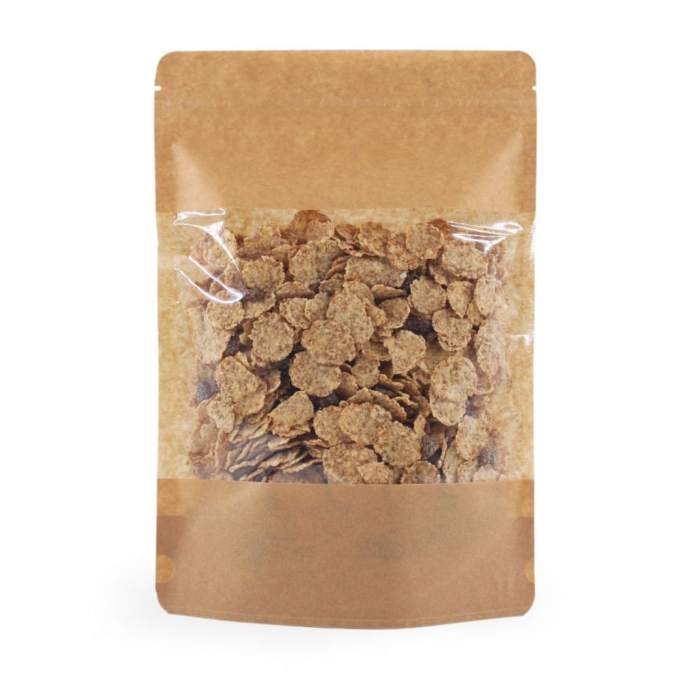 Kraft Geniş Pencereli Kilitli Doypack 20x30+5 Cm 1000 Gr