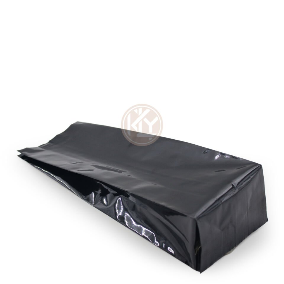 Siyah Parlak Alüminyum Yan Körüklü Torba 13x40+4 Cm 1000 Gr