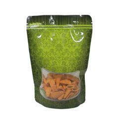 Yeşil Zemin Pencereli Doypack 11x18+3 Cm 100 Gr