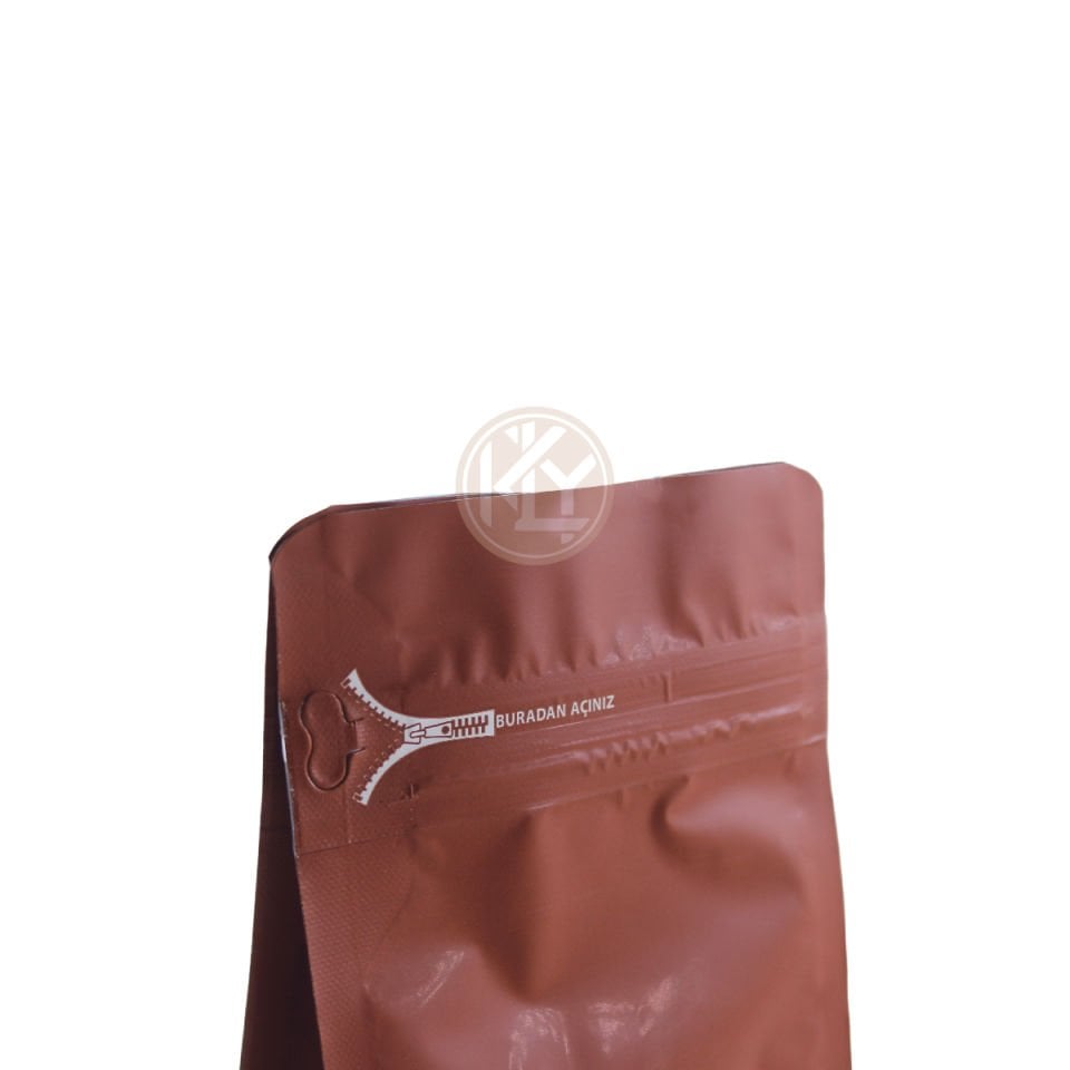 Bordo Flat Bottom Kilitli Buradan Açınız Torba 11x21+4 Cm 250 Gr