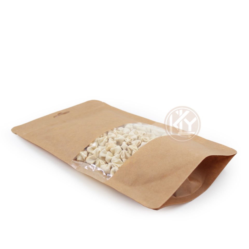 Kraft Dar Pencereli Kilitli Doypack 16x27+4,5 Cm 500 Gr