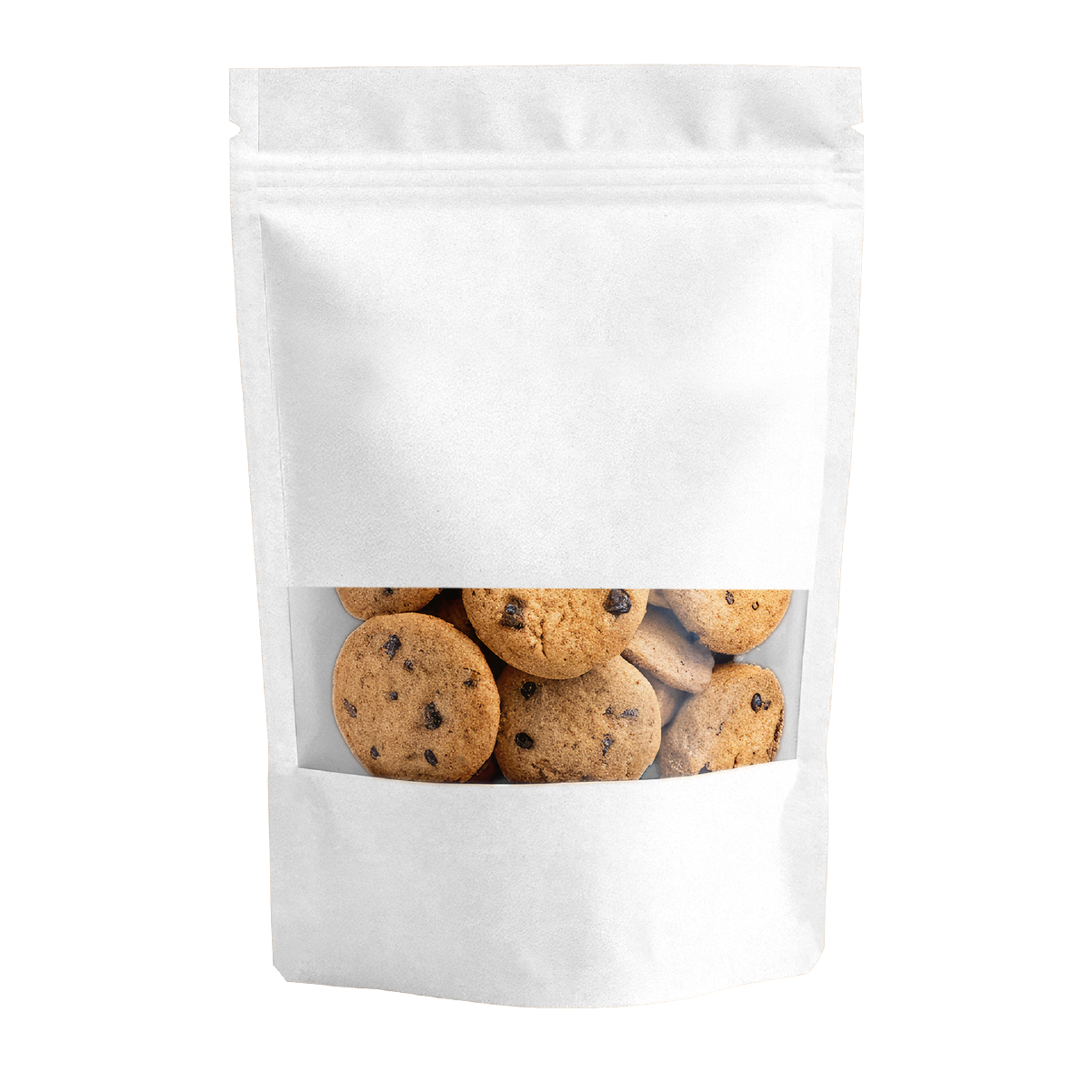 Beyaz Kraft Dar Pencereli Kilitli Doypack