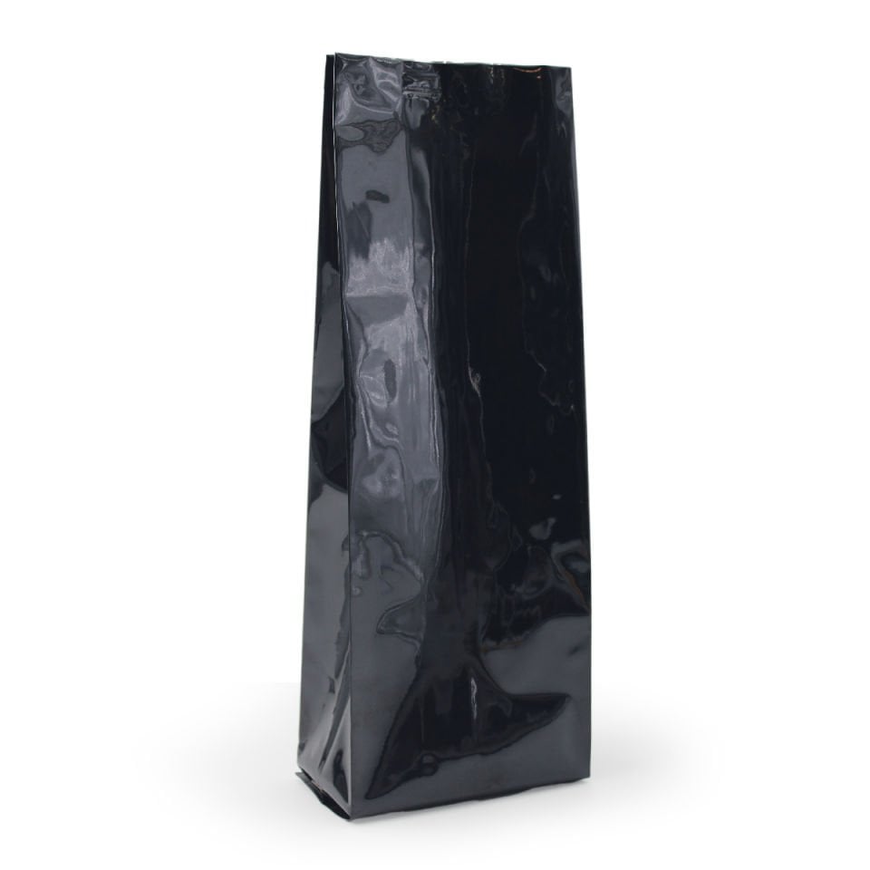 Siyah Parlak Alüminyum Yan Körüklü Torba 10x34+3 Cm 500 Gr
