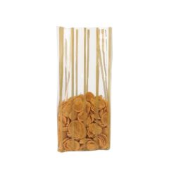 Altın Yaldız Çizgili Yan Körüklü Torba 7,5x20+2,5 Cm 100 Gr